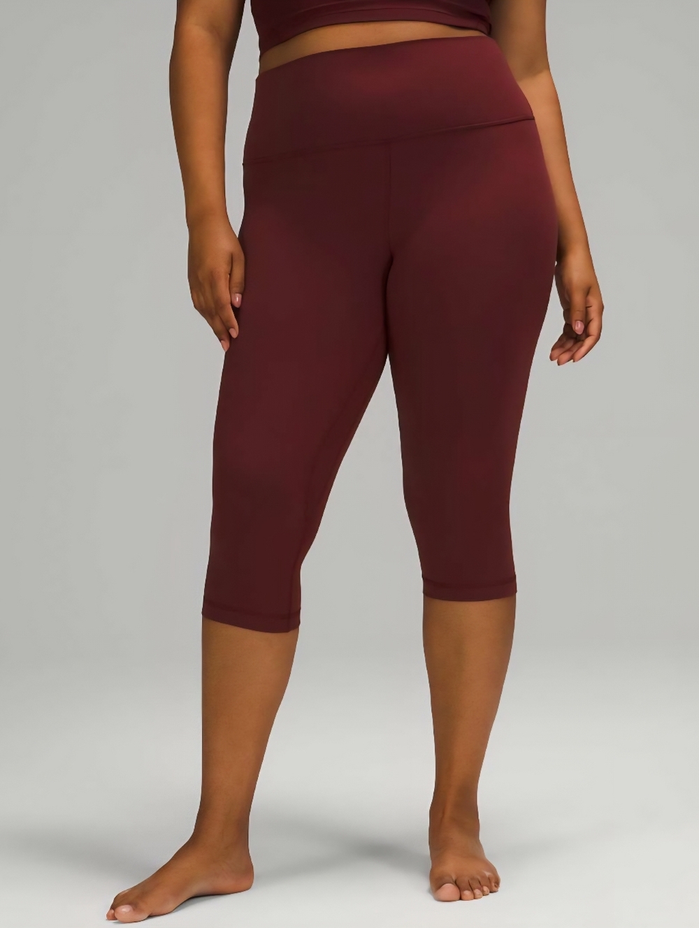 NWT Lululemon Align High Rise Crop 17" Red Merlot, Womens 2